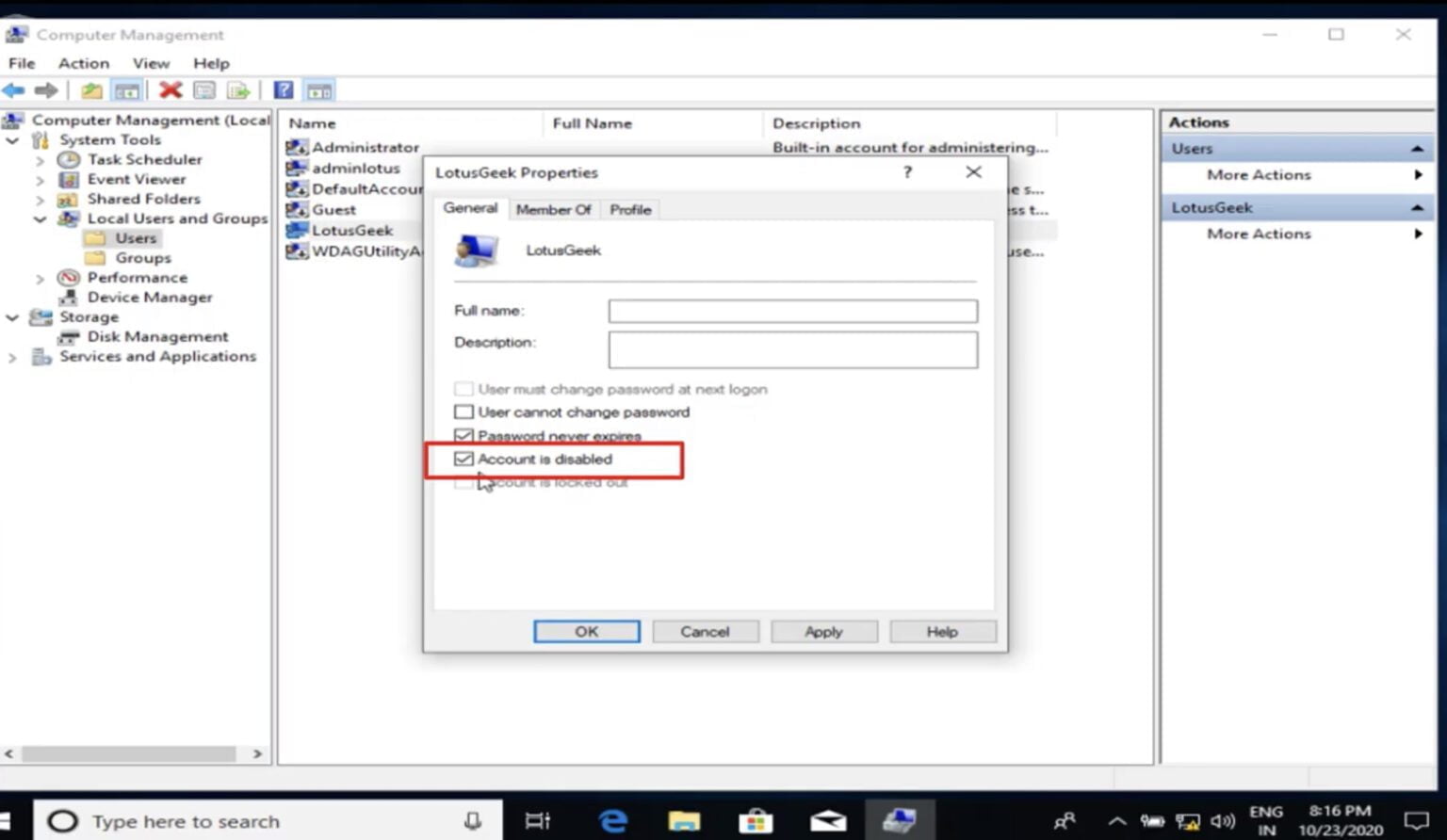 Your Account Has Been Disabled. Please See Your System Administrator