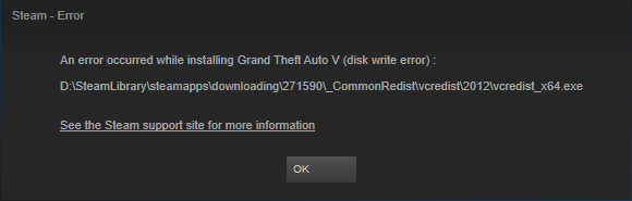 steam disk write error fix